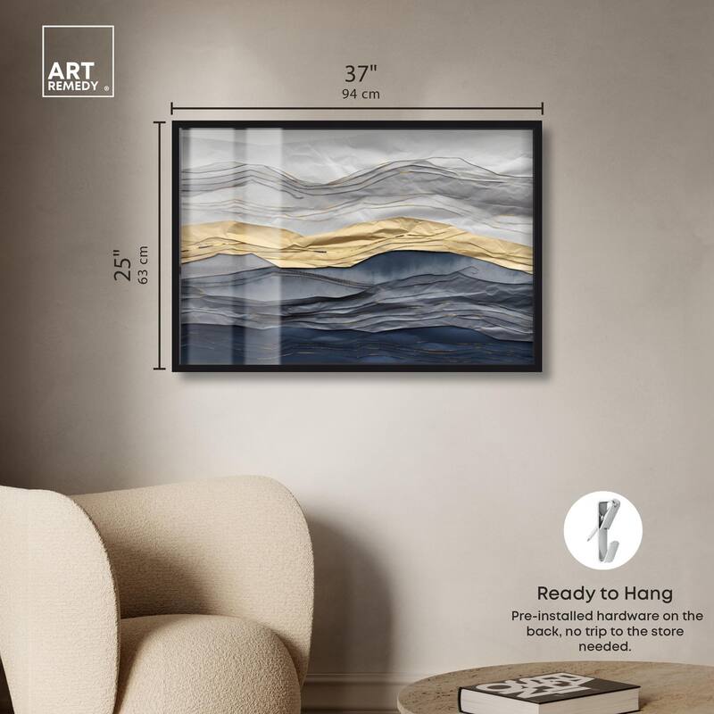 Flowing Golden Tide Shadowbox by Art Remedy