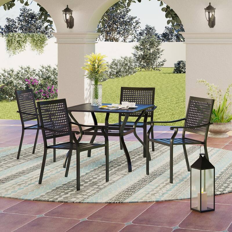 5-Piece Metal E-coating Patio Dining Set