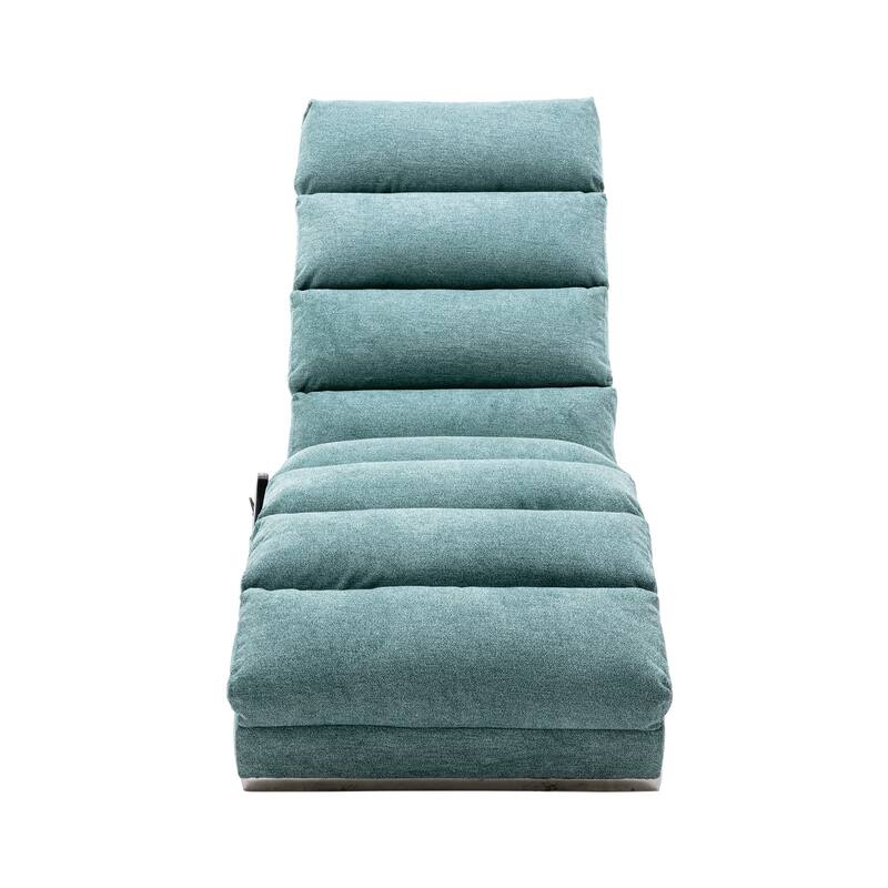 Linen Chaise Lounge Indoor Chair, Modern Long Lounger for Office or Living Room