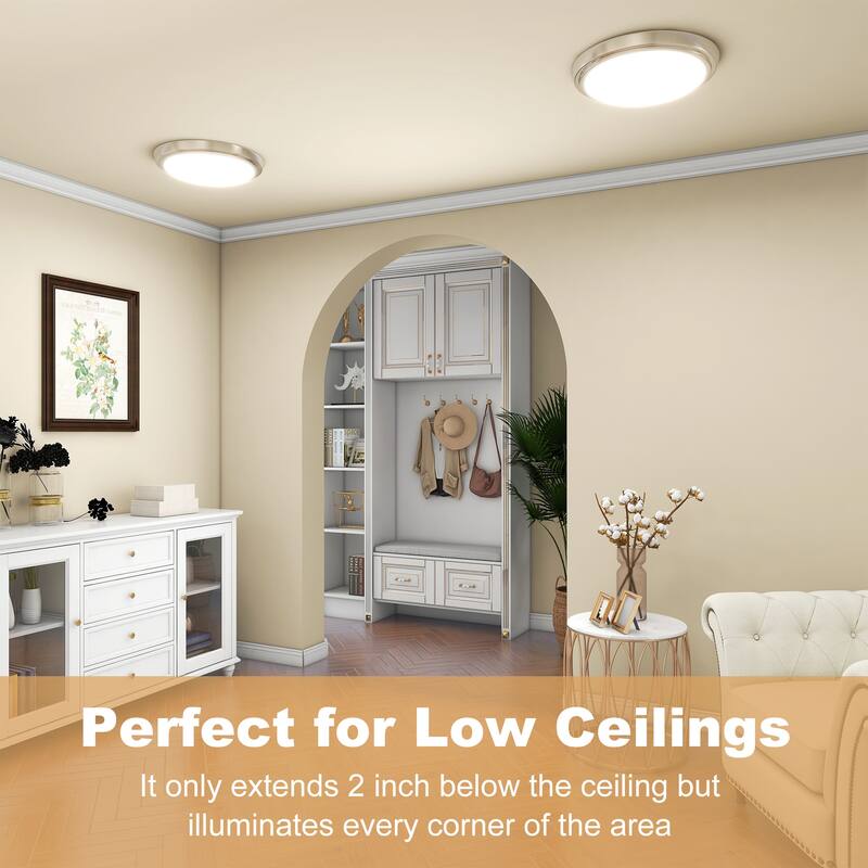 17W LED Flush Mount Ceiling Light - 17W 11.02"x11.02"x2.05"