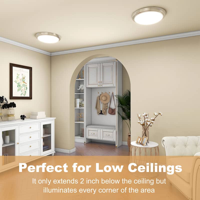 4Pack-17W LED Flush Mount Ceiling Light - 17W-4PCS 11.02"x11.02"x2.05"