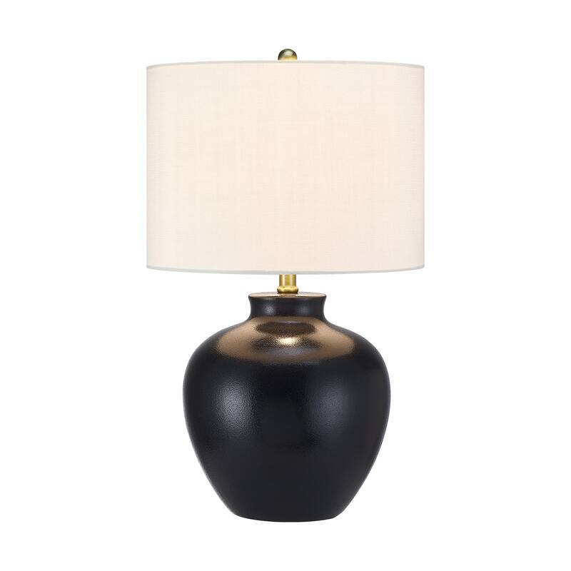 3-Way Ceramic Table Lamp with Drum Shade - 23 in. H