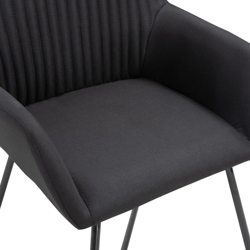 vidaXL Dining Chairs 4 pcs Black Fabric