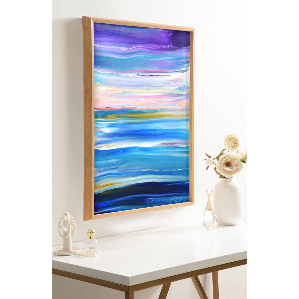 Kate and Laurel Blake Seaside Serenity Frame Printed Art by Xizhou Xie