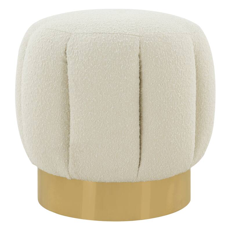 SAFAVIEH Couture Altje Channel Tufted Ottoman - Ivory/Gold