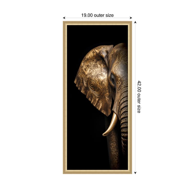 Kate and Laurel Framed Art Midnight Mandala Zen Peaceful Elephant by The Creative Bunch Studio