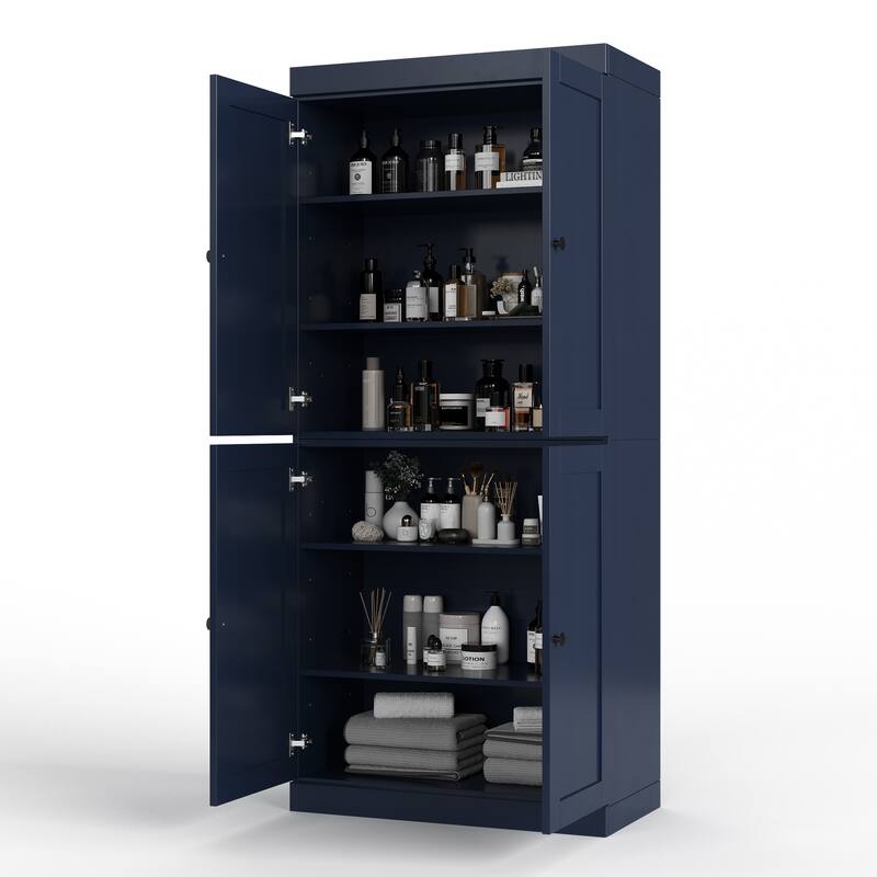 Palace Imports 100% Solid Wood 32" Bathroom Storage Cabinet with Shaker Doors and Adjustable Shelves