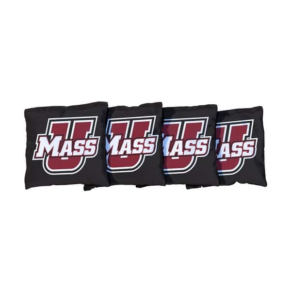 slide 2 of 3, Massachusetts UMASS Minutemen Grey Cornhole Bags All-Weather Resin Filled