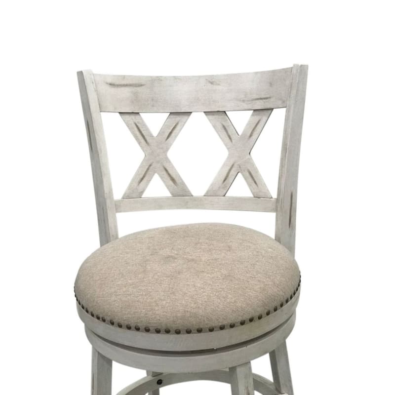X-Back Upholstered Swivel Seat Barstool - 40" - Set of 2 - Brown and Beige
