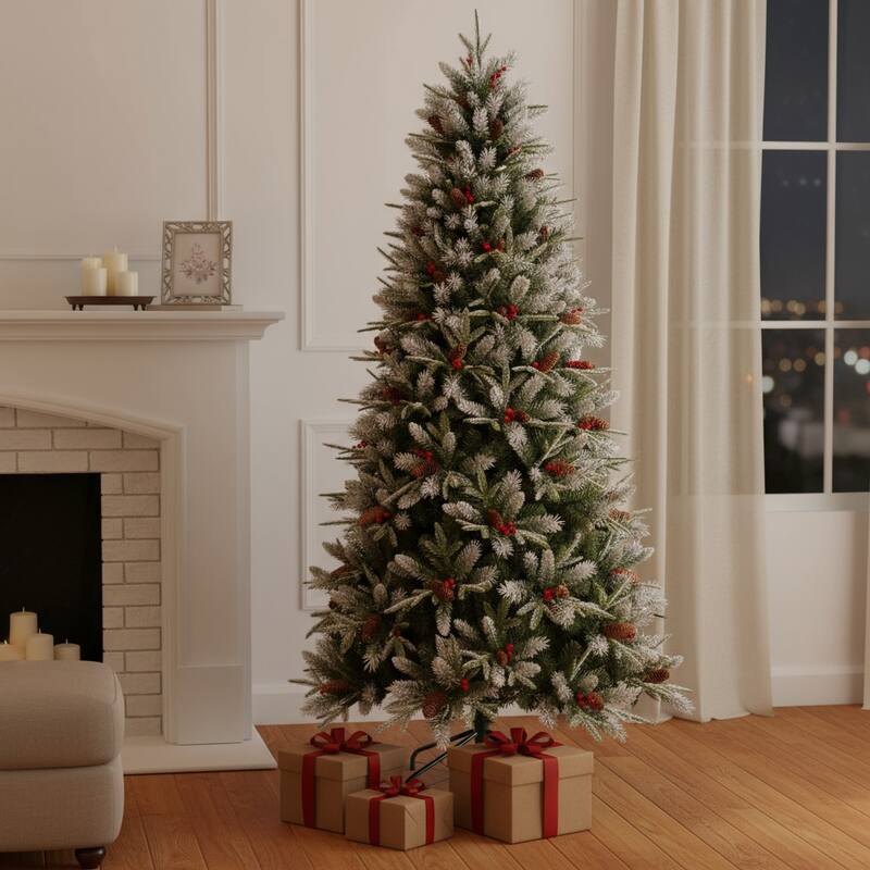 HomeRoots 6' Full Fir Christmas Tree With Decorations - Green - 42.00 in. x 72.00 in. x 42.00 in. - Green - 6 Foot