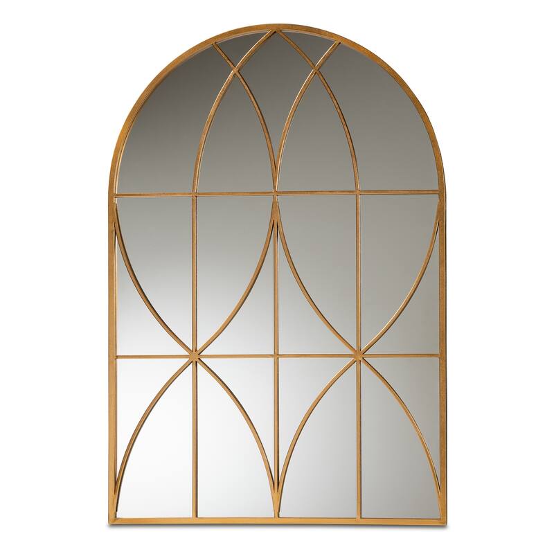 Celerina Modern Gold Finished Metal Accent Wall Mirror - Gold