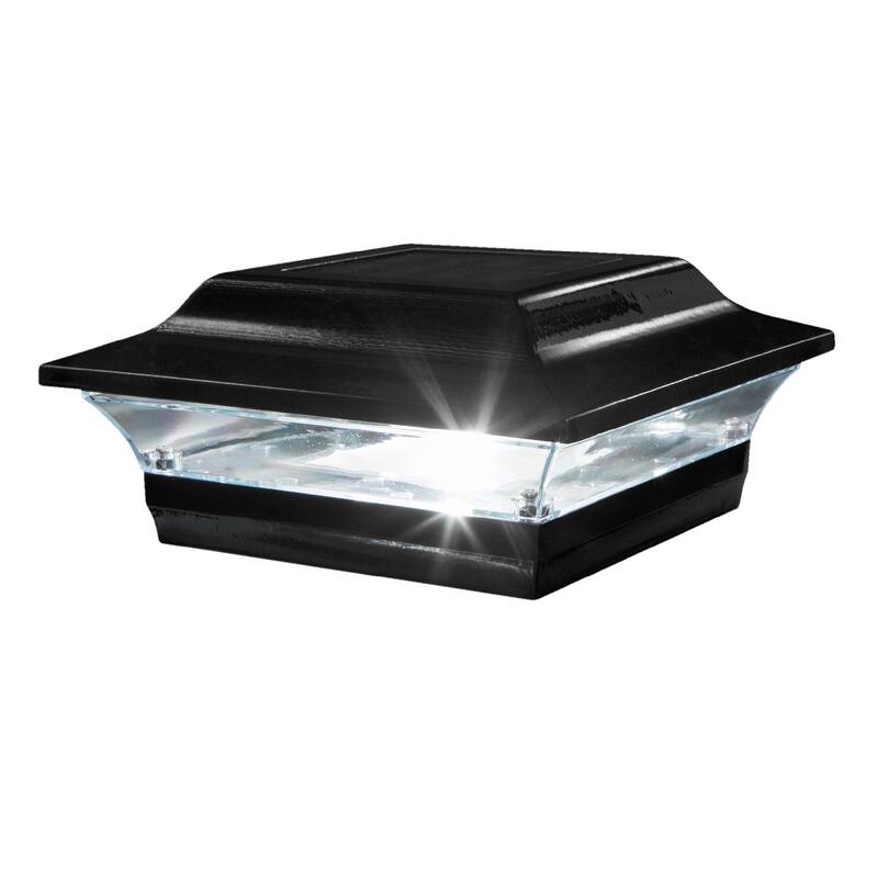 Classy Caps 5 x 5 Black Aluminum Imperial Solar Post Cap (Set of 2)