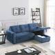 Morden Fort Velvet Reversible Sleeper Sectional Sofa L-Shape with big Storage