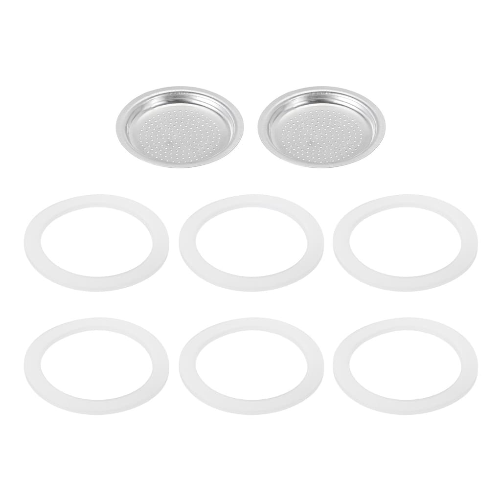 Aluminium Filter Replacement 50x41x5mm for 2-Cup Use Mocha Coffee Maker Pot - Silver