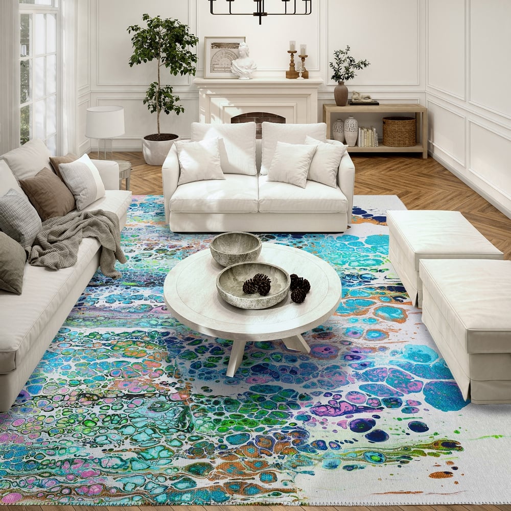 Indoor/ Outdoor Addison Karina Abstract Washable Area Rug