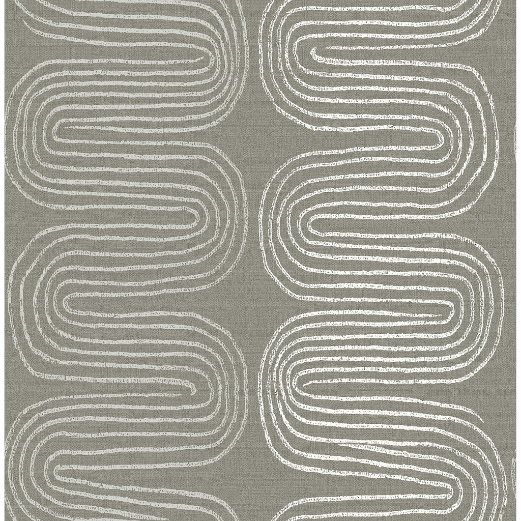 A-Street Prints Zephyr Brown Abstract Stripe Wallpaper