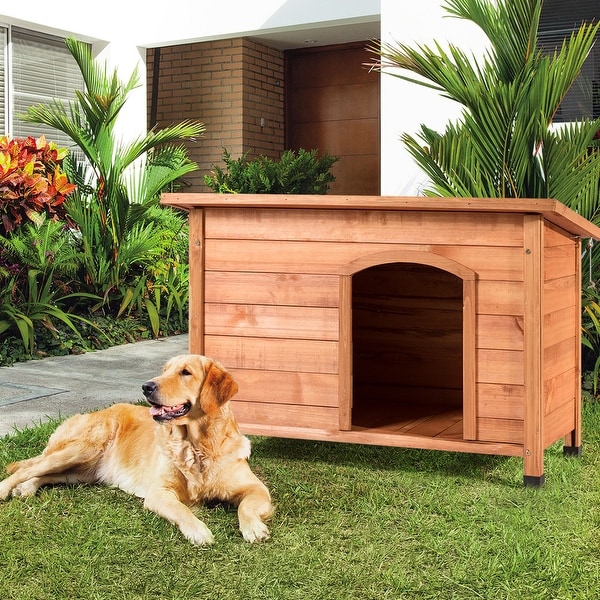 Cabin Dog House Outback Log Wood Pet Outdoor Shelter Weather