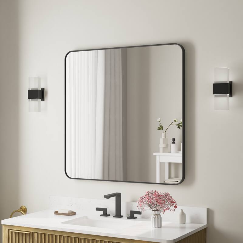Modern Bathroom Wall Mounted Anodized Aluminum Framed Wall Vanity Mirror