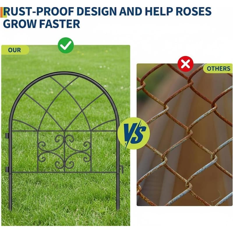 Heavy-Duty Metal Dog Fence Outdoor, Pet Barrier Fencing