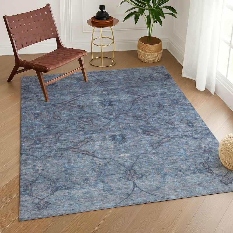 Machine Washable Indoor/ Outdoor Boho Global Chantille Rug