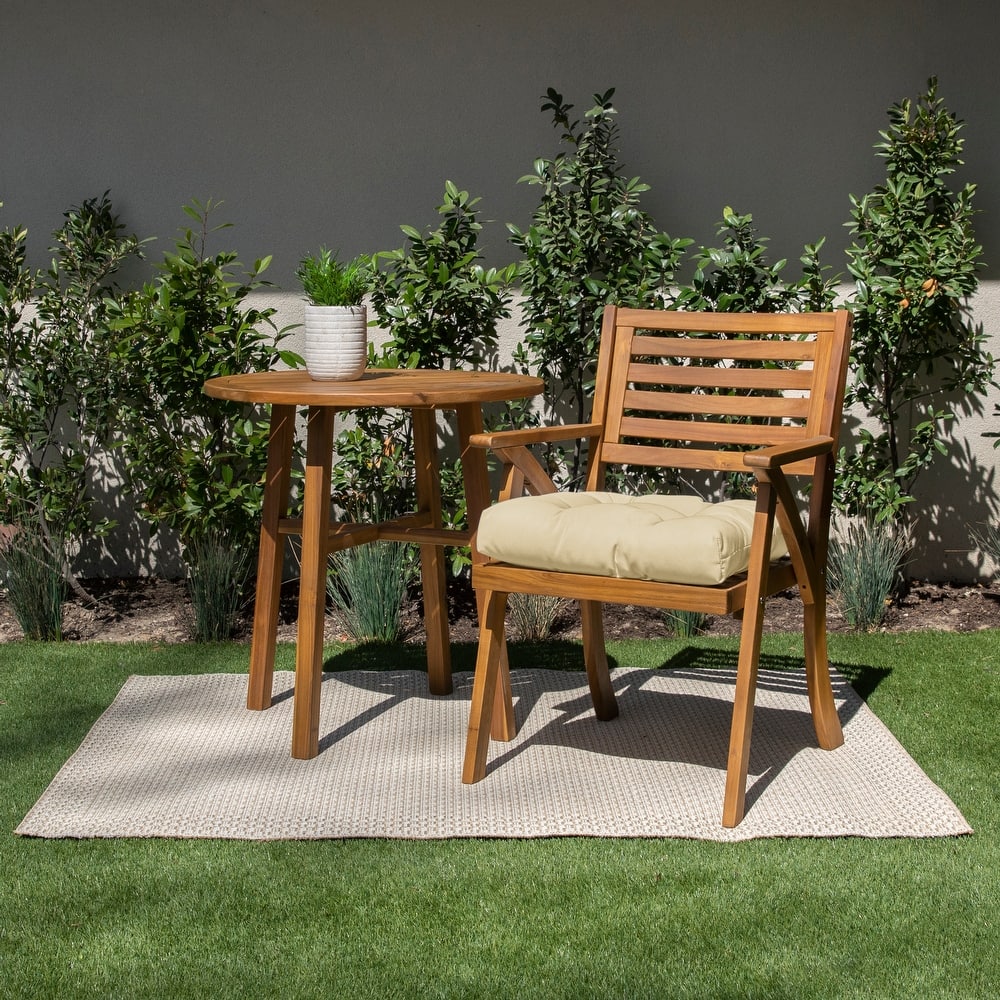 Sorra Home Sunbrella Tufted Chair Cushion Round U-Shaped Back 19 x 19 x 3"