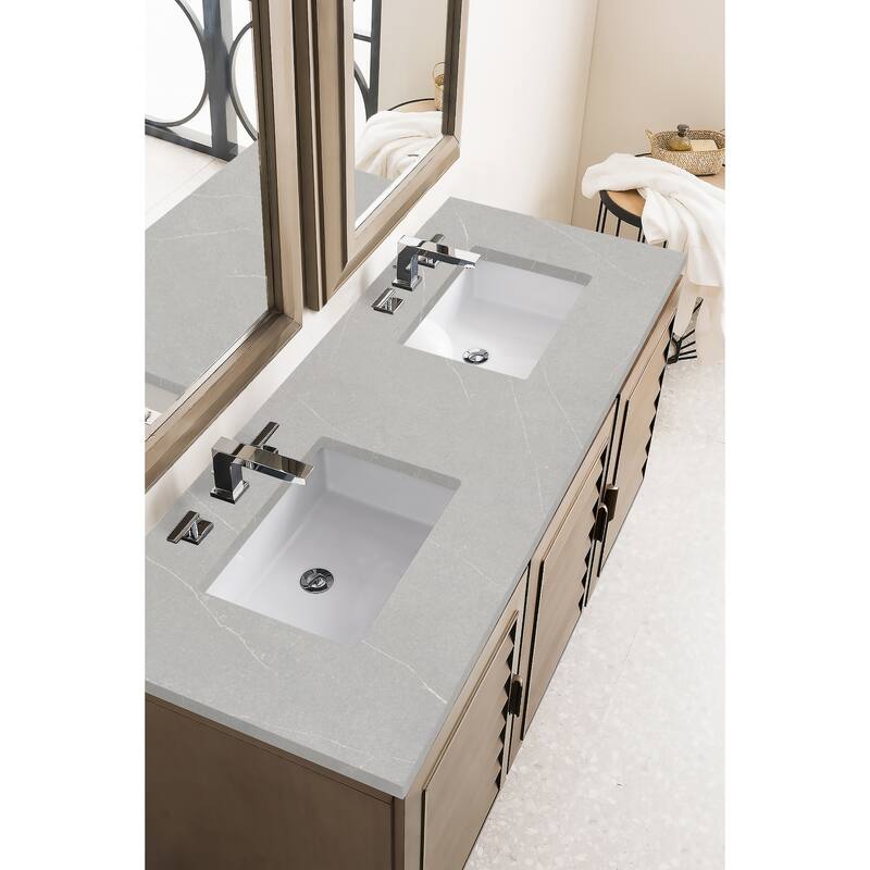 James Martin Vanities Portland 60" Double Vanity, Whitewashed Walnut