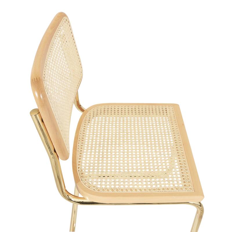 Breuer Chair Company Marcel Breuer Cesca Cane Cantilever Side Chair w/ Brass Steel Frame (Various Wood & Cane Colors)