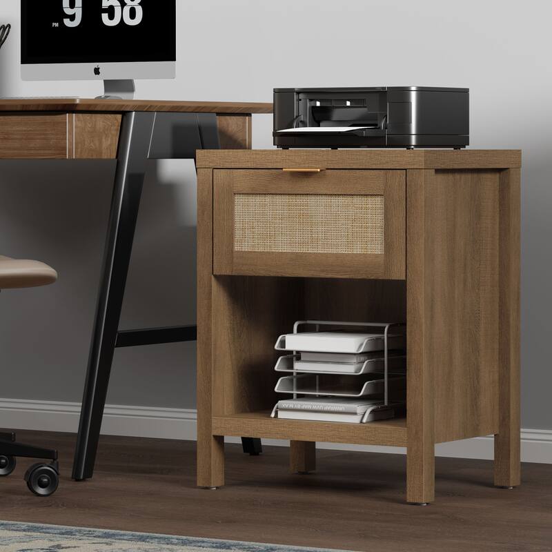 SICOTAS Farmhouse Set of 2 Nightstand with Charging Station and Drawers