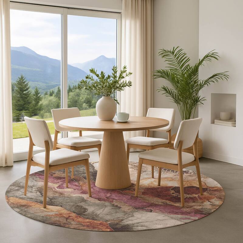 Premium Washable Super Soft Abstract Mayfield Rug - Khaki - 8' x 8'