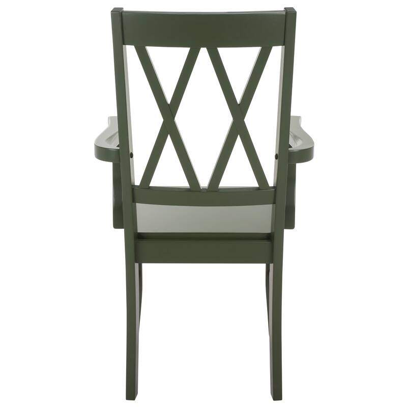 SAFAVIEH HOME Yelena Double X-Back Arm Chair - 18"W x 22"D x 39"H