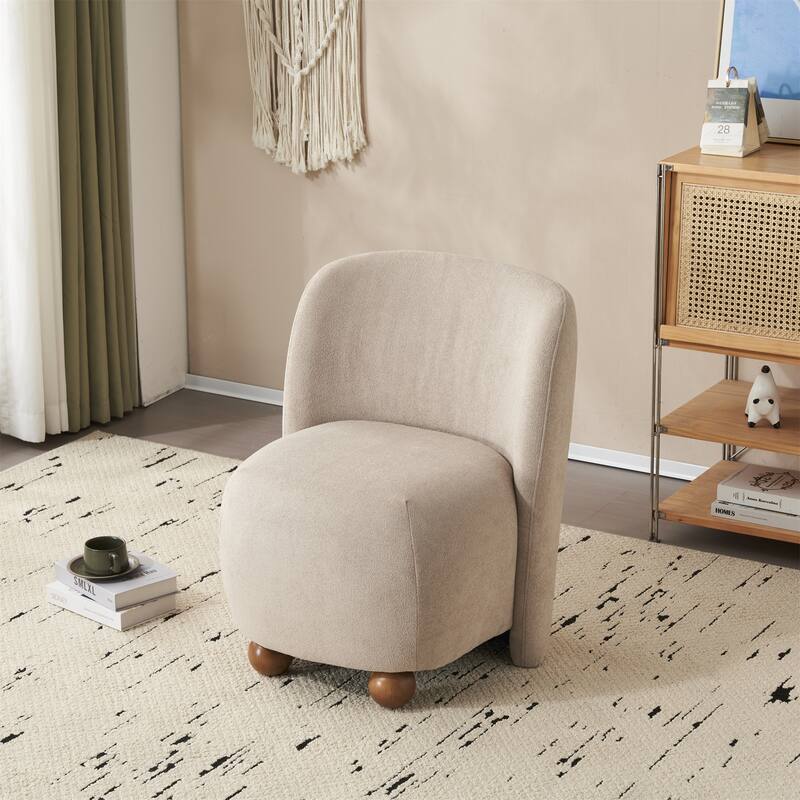 Christopher Knight Home - Eliana Modern Teddy Fabric Accent Chair with Curved Backrest and Legs