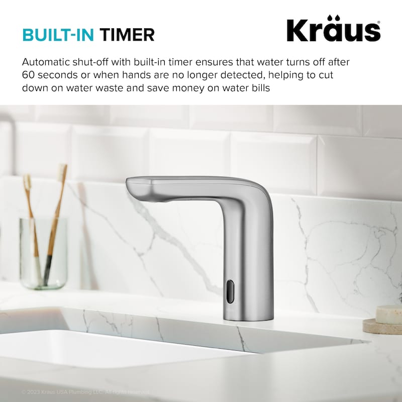 Kraus KSB-10001 Indy 1.2 GPM Touchless Sensor Single Hole Bathroom