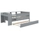 preview thumbnail 12 of 25, Wood Twin Size L-Shaped Loft Bed with Ladder and 2 Built-in L-Shaped Desks