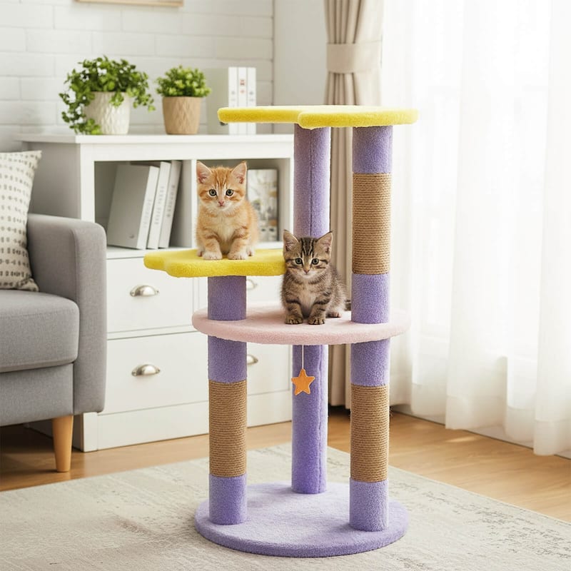 Costway 29” Cute Modern Cat Tree with Star & Moon Shaped Platforms, - See Details