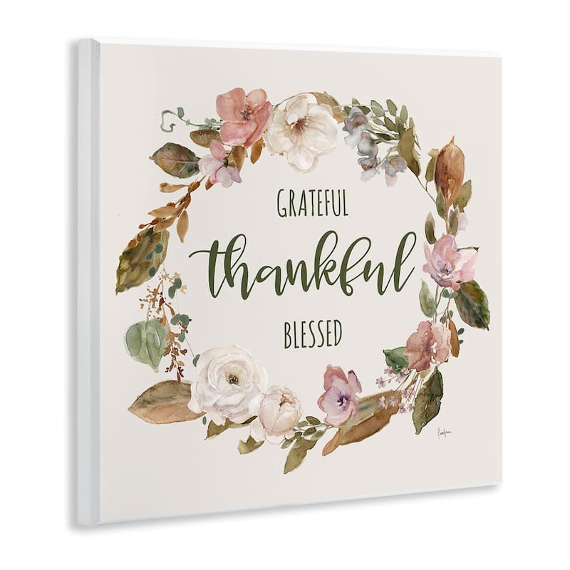 Stupell Elegant Gratitude Wreath Wall Plaque Art Design By Livi Finn
