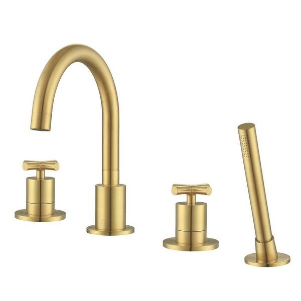 slide 1 of 7, Ancona Ava Two Handle Roman Tub Bathroom Faucet, Brushed Gold