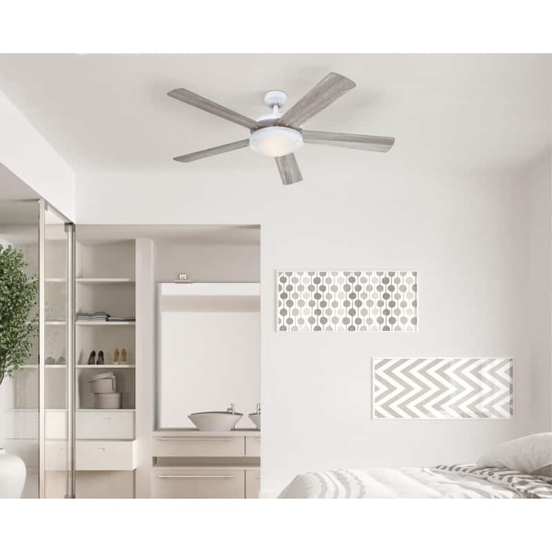 Westinghouse Lighting Comet 52-Inch 5-Blade Indoor Ceiling Fan with Dimmable LED Light Fixture and Frosted Glass