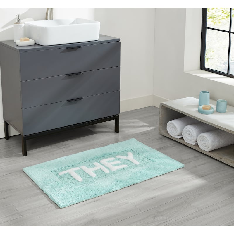 Jean Pierre Novelty "They" Cotton 21 x 34 in. Bath Rug