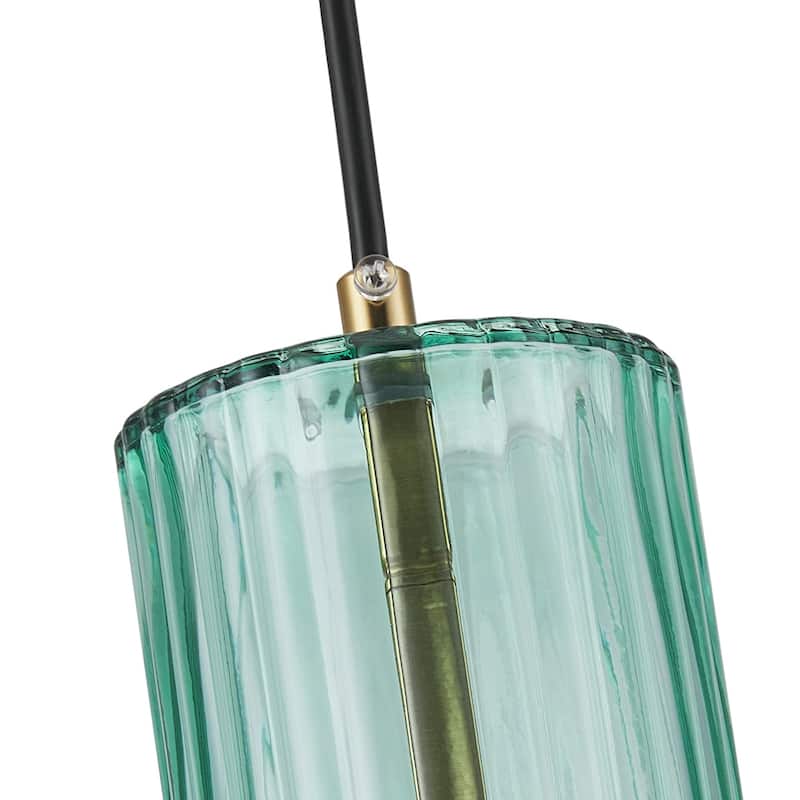 1-Light Cylinder Glass Shade Pendant Lighting - 3.5"D×4.3"W×81.2"H(Adjustable)