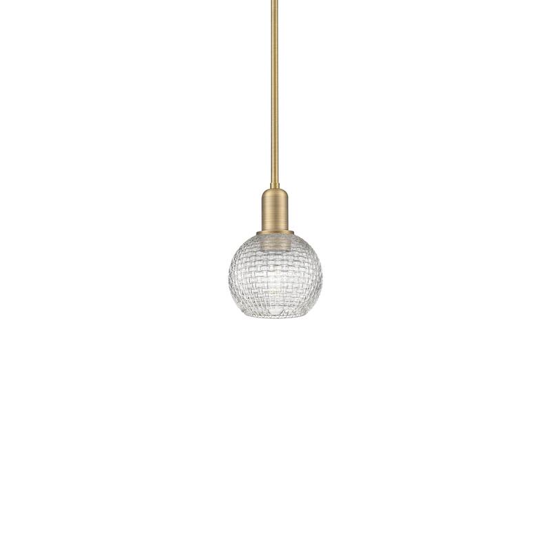 Innovations Lighting 716-1S-9-6 Athens Pendant Athens 6" Wide Mini - Brushed Brass / Clear Basketweave