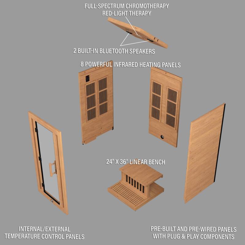 Backyard Discovery Rylan 1-Person Infrared Sauna, Red Light Therapy