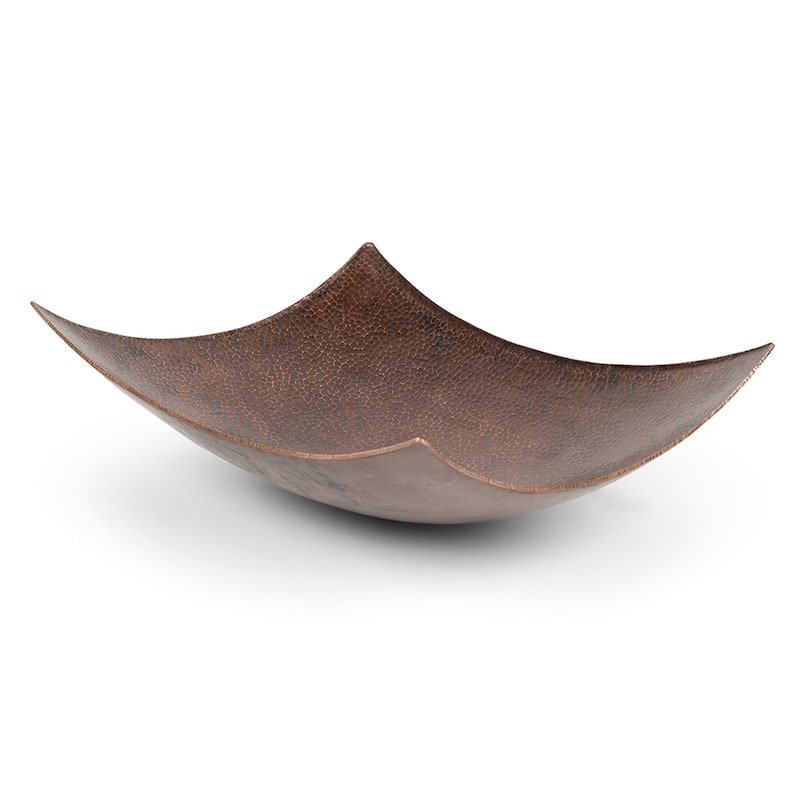 18" Rectangle Modern Slope Hammered Copper Sink, Matching Drain and Accessories