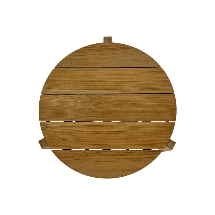 Nordic Teak Natural Wood Indoor or Outdoor Circular Coffee Table - 25-33"