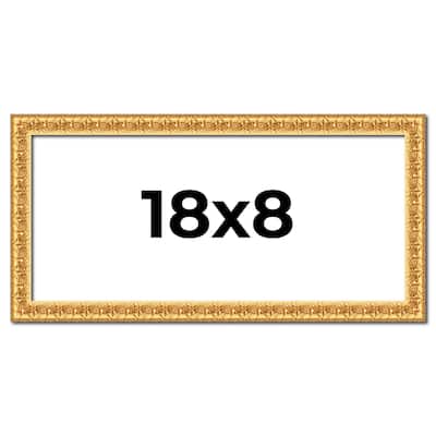 18x8 Frame Gold Real Wood Picture Frame Width 1 inches | Interior
