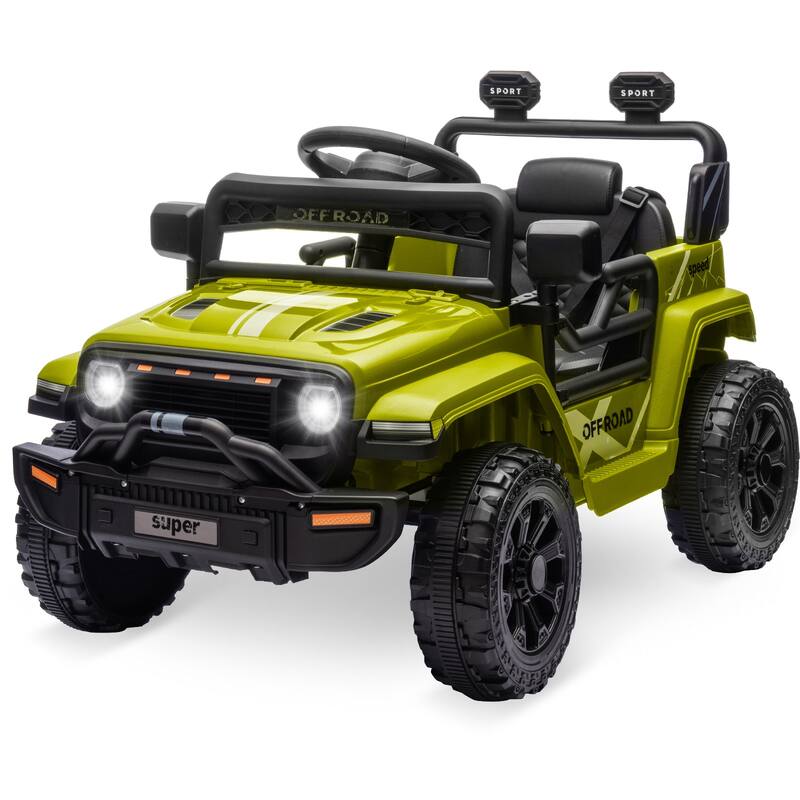 12V Electric Kids Ride on Truck, Toy Vehicle with Remote Control for Best Kids Gift - Green