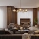 preview thumbnail 4 of 16, Modern Glam Gold 5-Light Oversized 41.5 in. W Chandelier with Textured Colored Art Glass Shade for Dining Room Bedroom