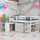 preview thumbnail 1 of 48, Twin Size Loft Bed With Cabinet,Shelves And Rolling Portable Desk White