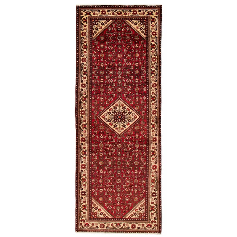 ECARPETGALLERY Hand-knotted Anadol Red Wool Rug - 3'7 x 10'1 - Red - 3'7 x 10'1