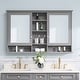 preview thumbnail 78 of 95, Modern Surface Mount Solid Wood Framed Medicine Cabinet With Mirror and Shelves Titanium Grey-55'' W