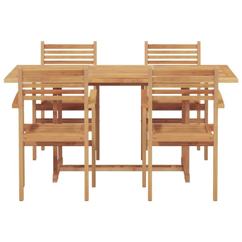 vidaXL Garden Dining Set 5 pcs Natural Solid Acacia Wood - 21.65 x 22.05 x 35.63 in